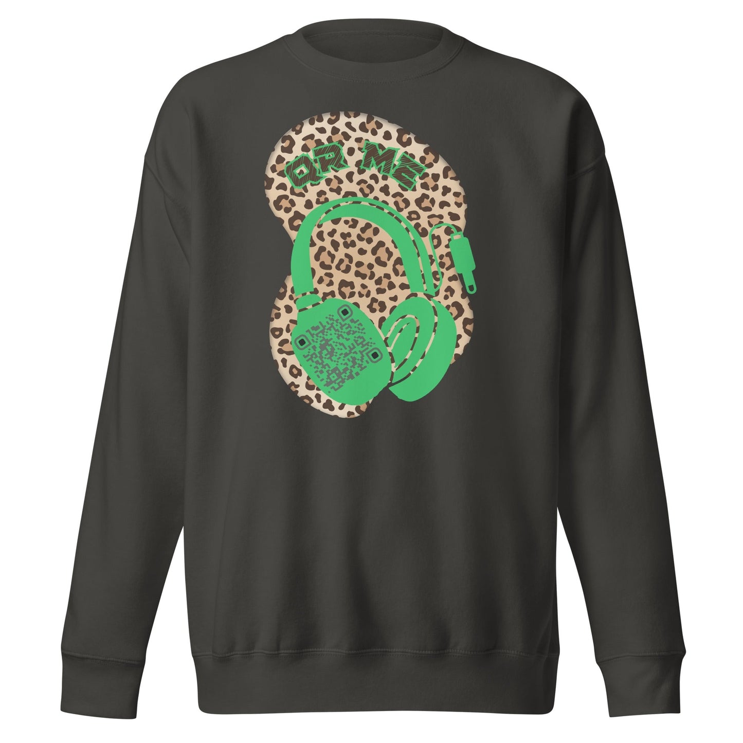 Leopard Print Personalized QR Code Sweatshirt – Wear Your Playlist!