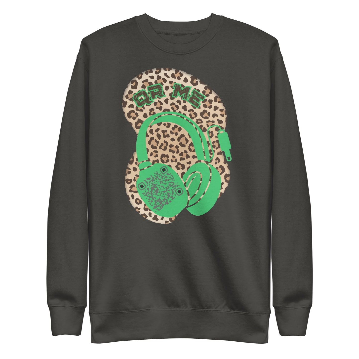 Leopard Print Personalized QR Code Sweatshirt – Wear Your Playlist!