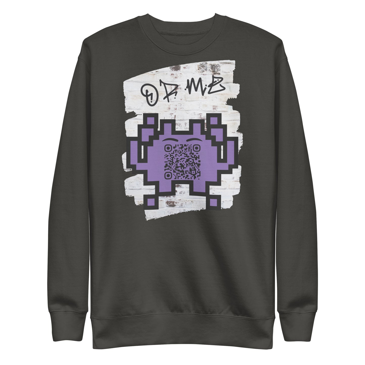 Graffiti Wall Alien QR Code Sweatshirt – Bold Style for Gamers