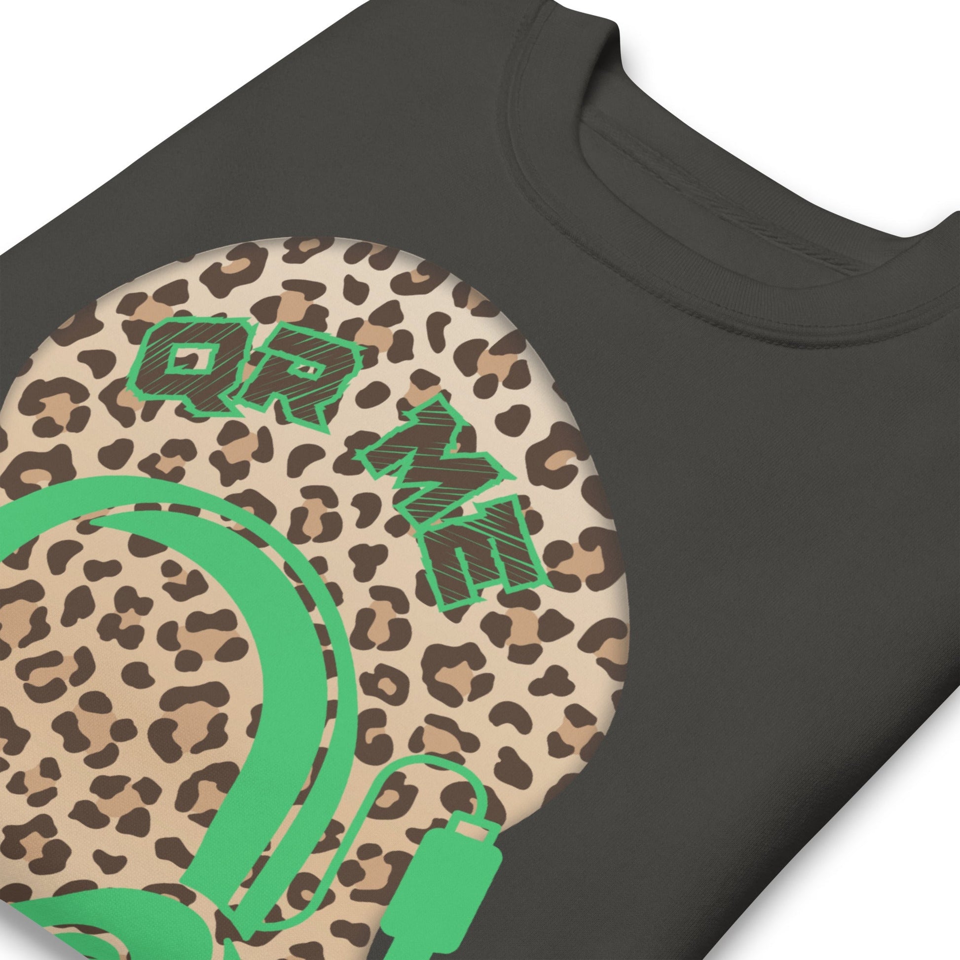 Leopard Print Personalized QR Code Sweatshirt – Wear Your Playlist!