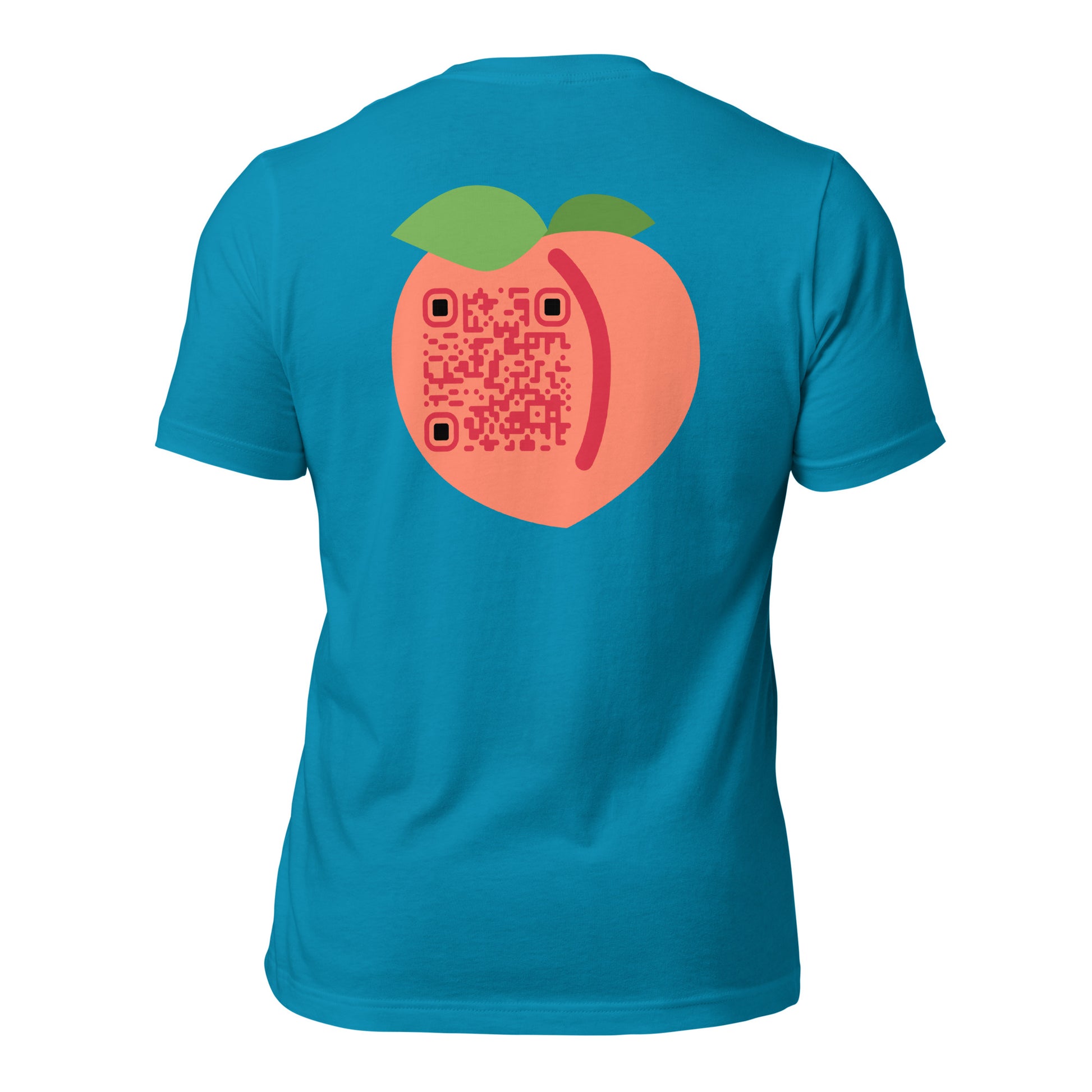 Peach Emoji Emoji Personalized QR Code Unisex T-Shirt-QR GEAR STORE