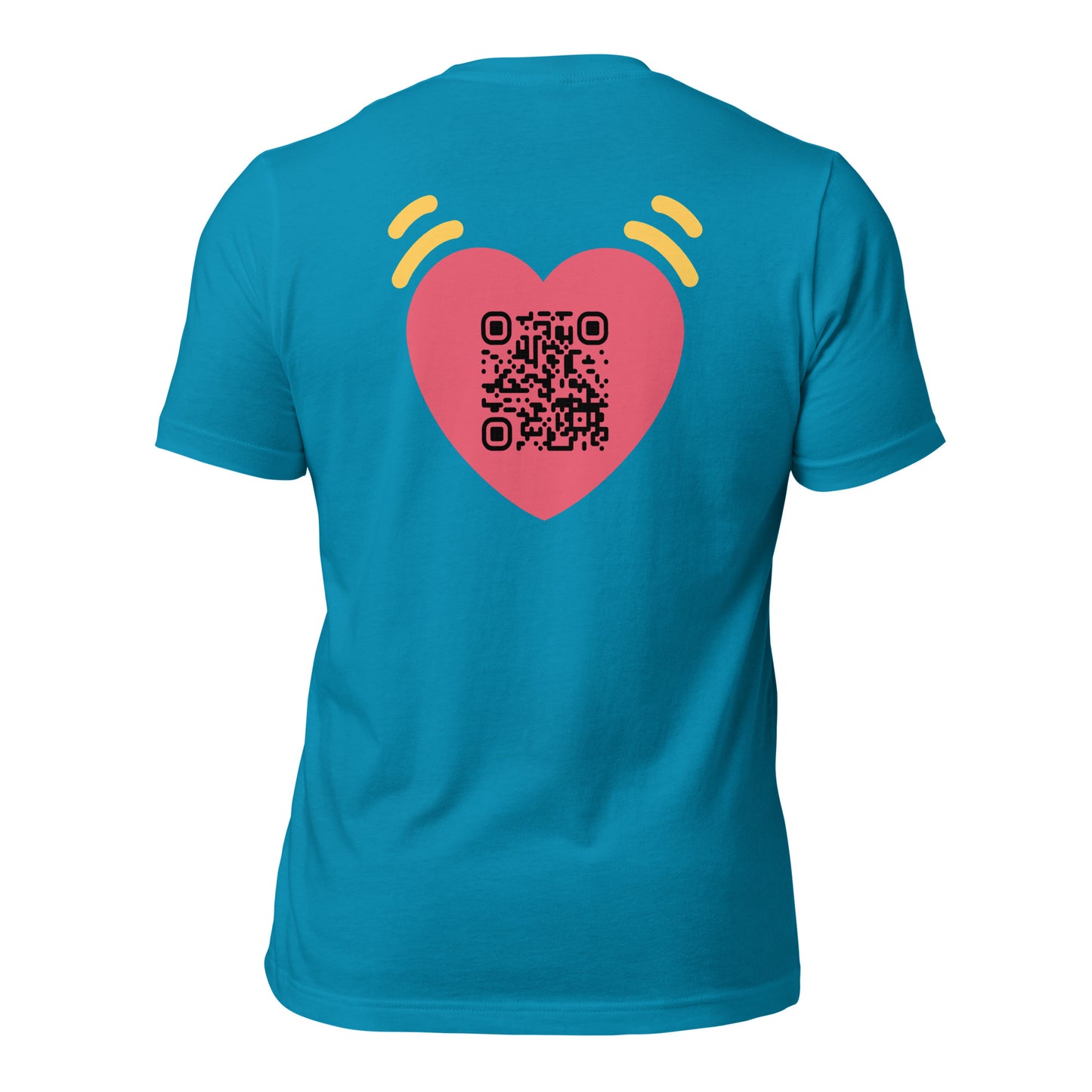 Pink Heart Emoji Personalized QR Code Unisex T-Shirt-QR GEAR STORE