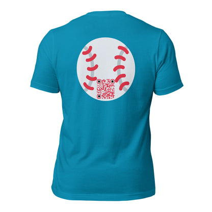 Baseball Emoji Personalized QR Code Unisex T-Shirt-QR GEAR STORE