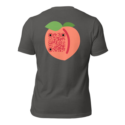 Peach Emoji Emoji Personalized QR Code Unisex T-Shirt-QR GEAR STORE