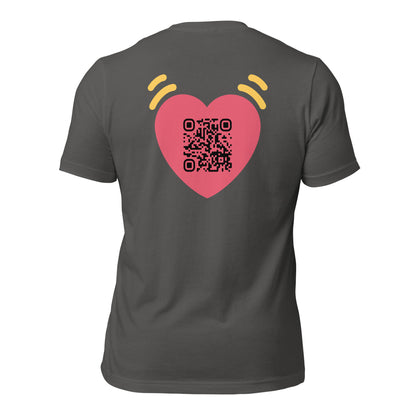 Pink Heart Emoji Personalized QR Code Unisex T-Shirt-QR GEAR STORE