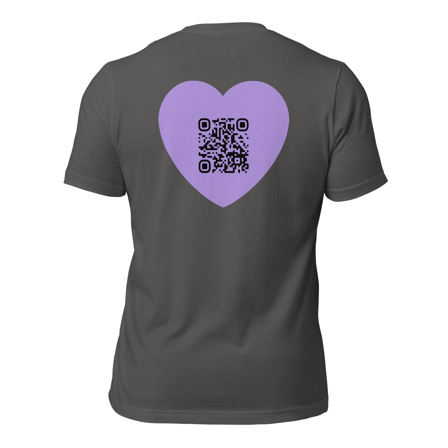 Purple Heart Emoji Personalized QR Code Unisex T-Shirt-QR GEAR STORE