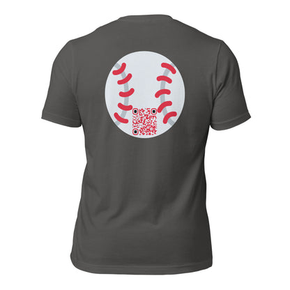 Baseball Emoji Personalized QR Code Unisex T-Shirt-QR GEAR STORE