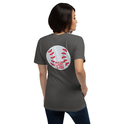 Baseball Emoji Personalized QR Code Unisex T-Shirt-Asphalt-QR GEAR STORE