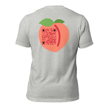 Peach Emoji Emoji Personalized QR Code Unisex T-Shirt-QR GEAR STORE