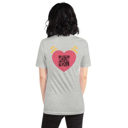 Pink Heart Emoji Personalized QR Code Unisex T-Shirt-QR GEAR STORE