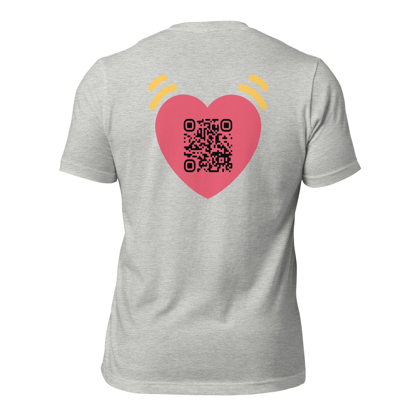 Pink Heart Emoji Personalized QR Code Unisex T-Shirt-QR GEAR STORE