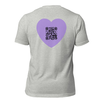 Purple Heart Emoji Personalized QR Code Unisex T-Shirt-QR GEAR STORE