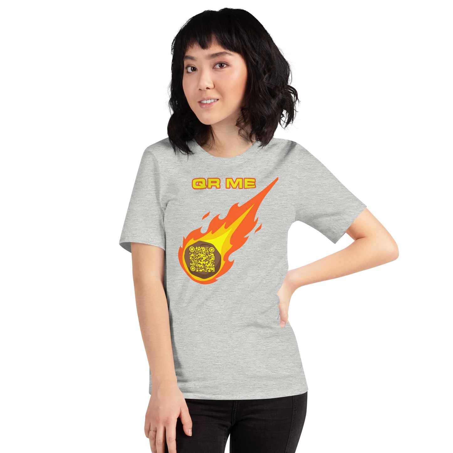 Galactic Gear: Personalized QR Code Unisex T-Shirt