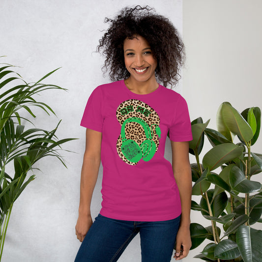 Leopard Print QR Code T-Shirt – Share Your Music Wildly