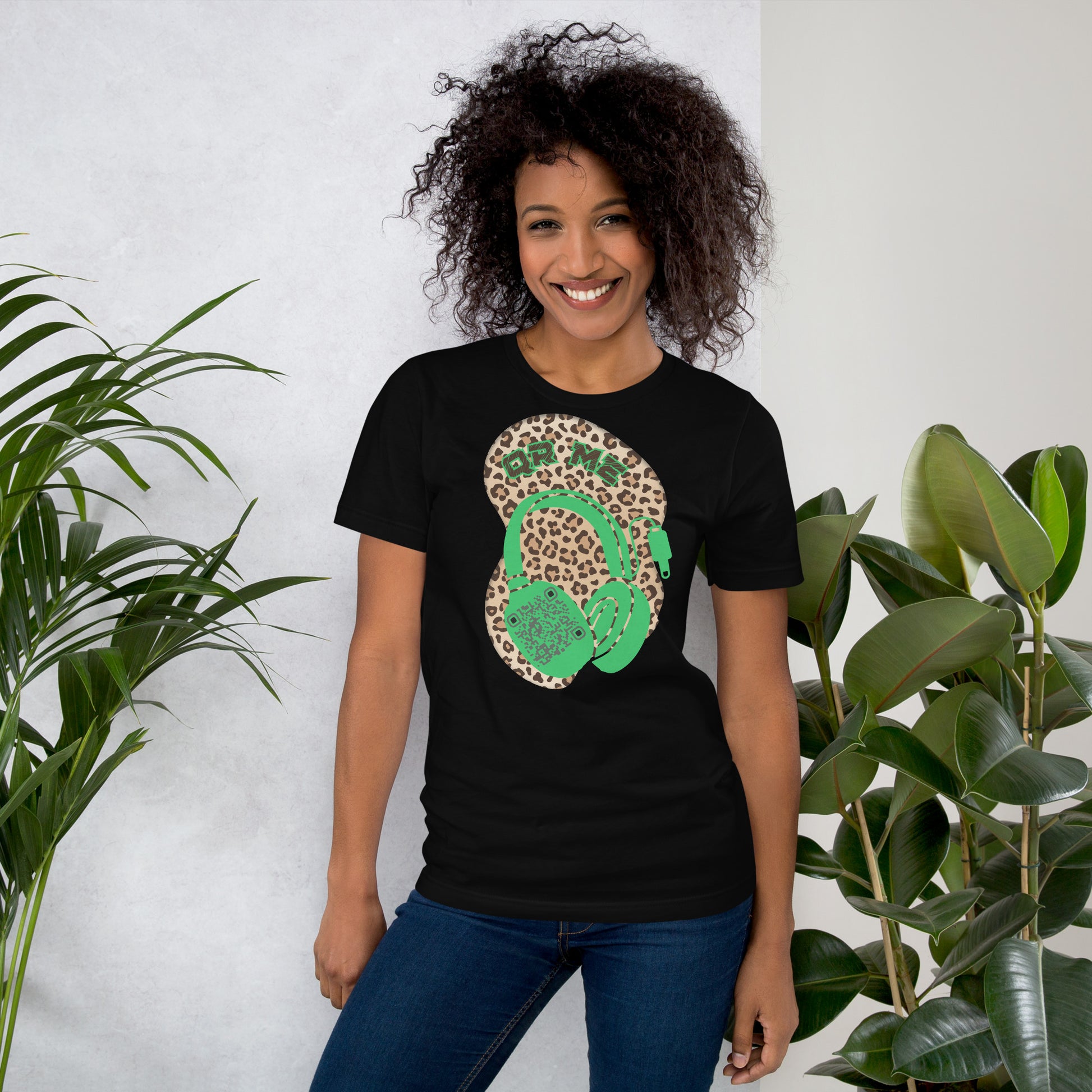 Leopard Print QR Code T-Shirt – Share Your Music Wildly