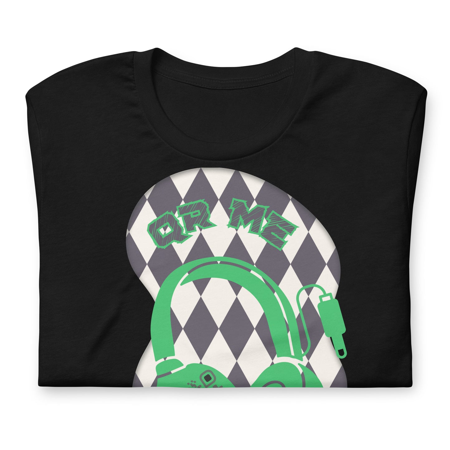 Harlequin QR Code T-Shirt – Share Your Tunes with Flair