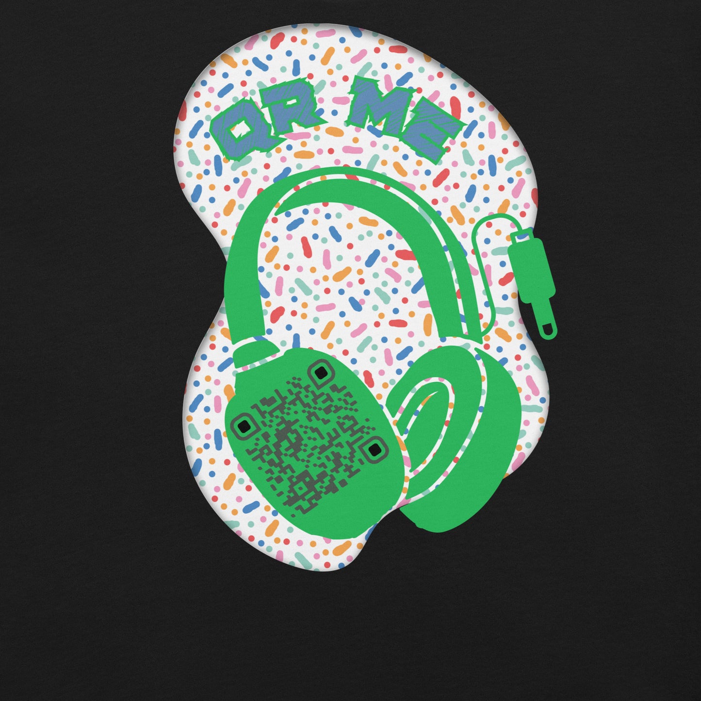 Multicolour Polka Dot QR Code T-Shirt – Share Your Music Playfully