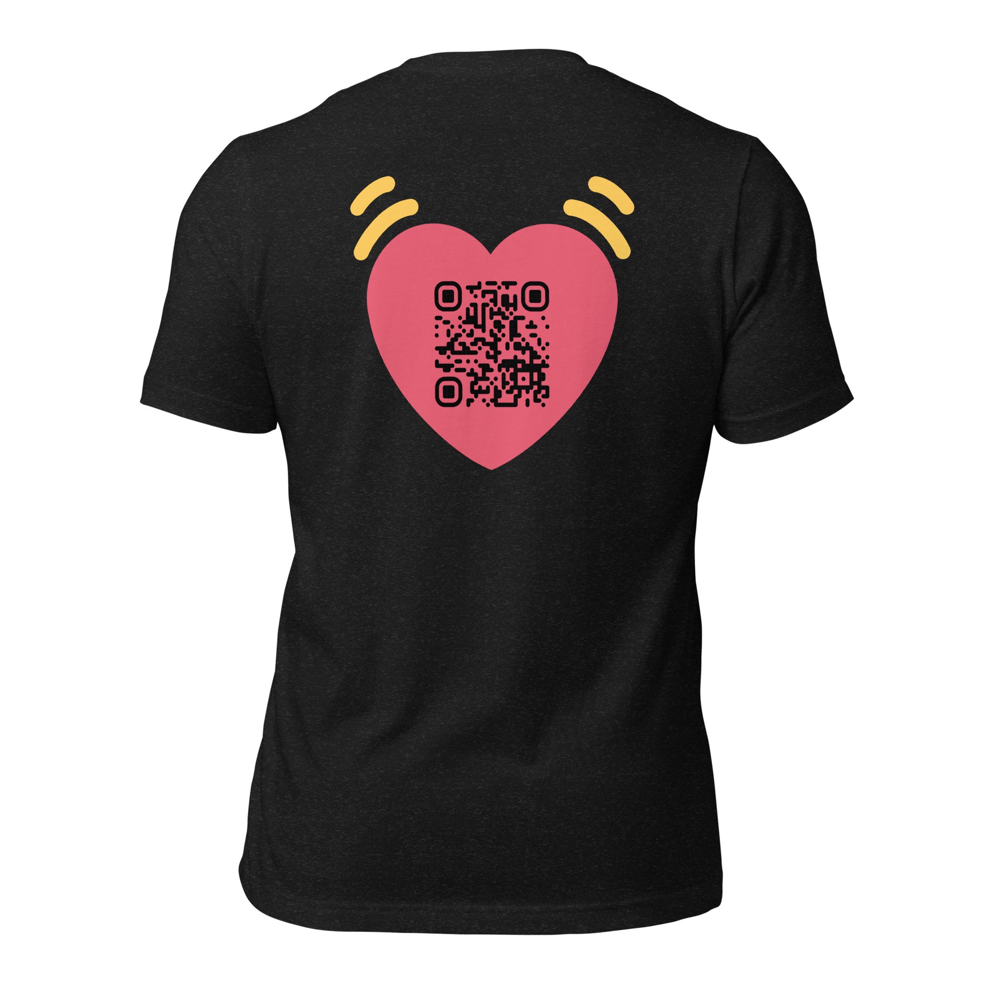 Pink Heart Emoji Personalized QR Code Unisex T-Shirt-QR GEAR STORE