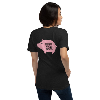 Cute Pig Emoji Personalized QR Code Unisex T-Shirt-QR GEAR STORE