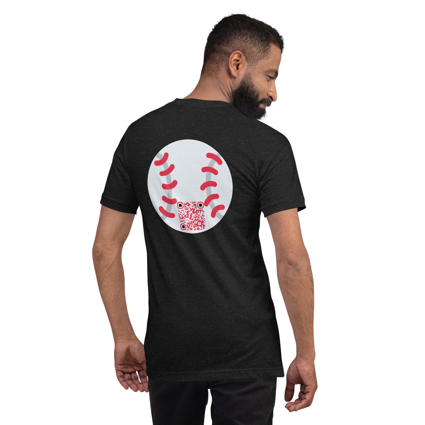 Baseball Emoji Personalized QR Code Unisex T-Shirt-QR GEAR STORE