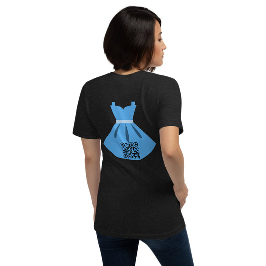 Dress Emoji Personalized QR Code Unisex T-Shirt-Black Heather-QR GEAR STORE