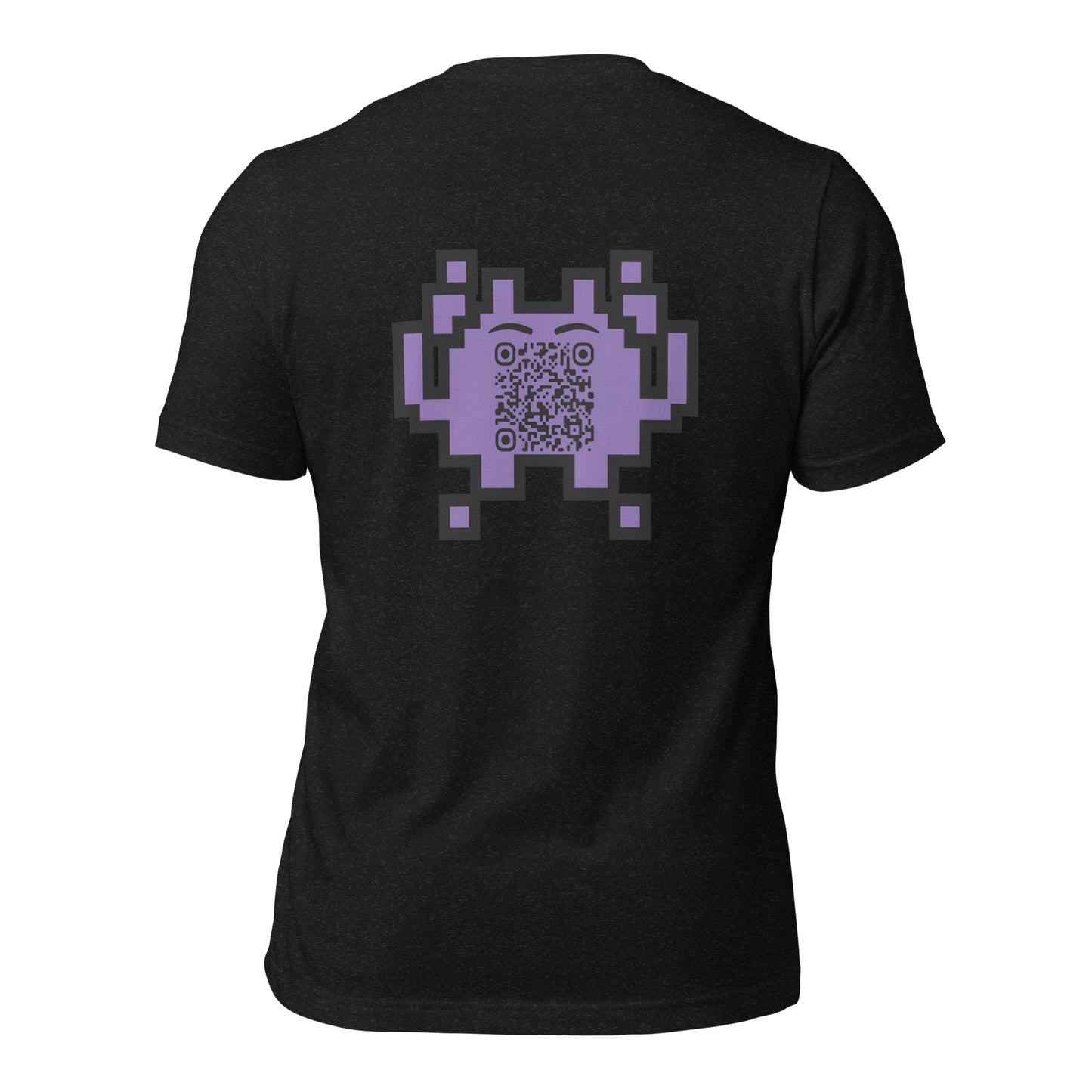 Alien Emoji Personalized QR Code Unisex T-Shirt-Black Heather-QR GEAR STORE