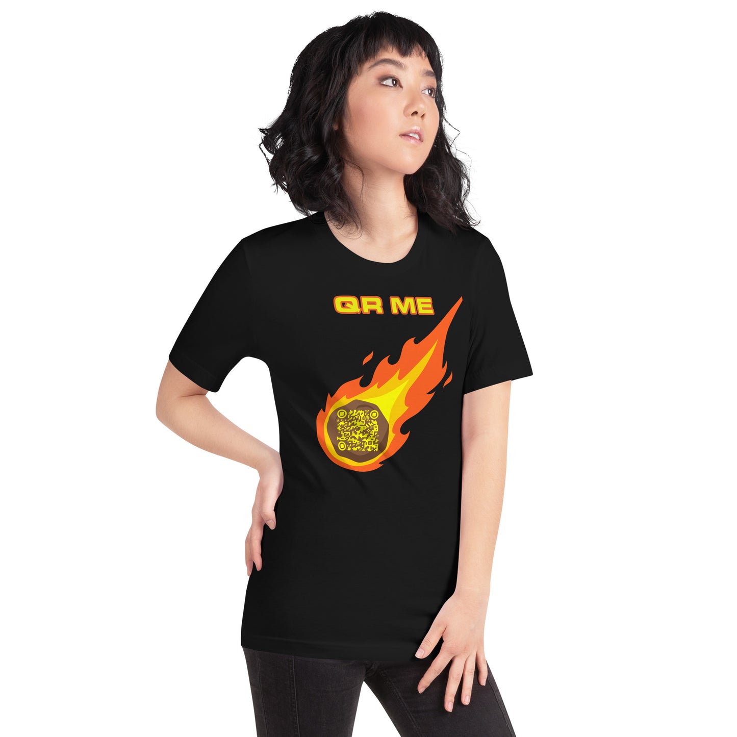 Galactic Gear: Personalized QR Code Unisex T-Shirt