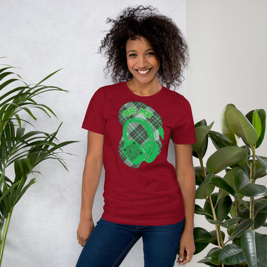 Green Check QR Code T-Shirt – Share Your Music with a Classic Twist