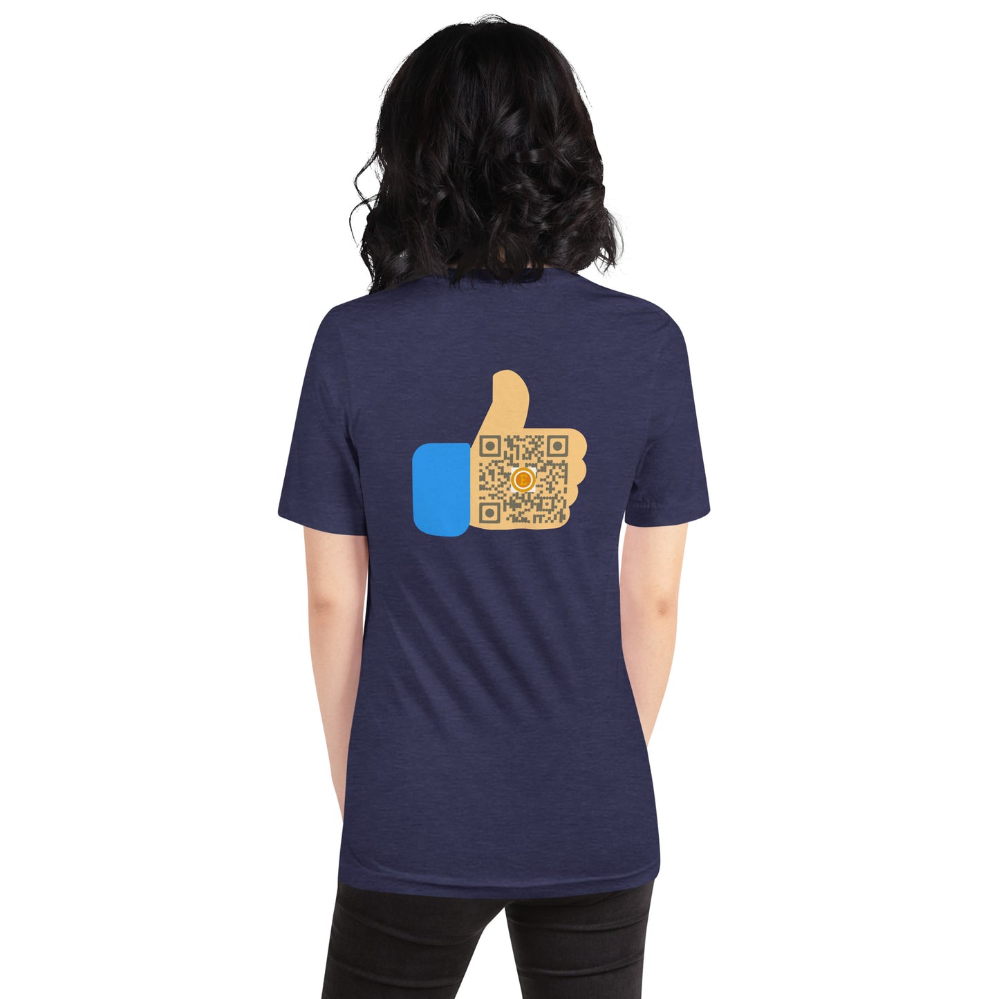 Social Influencer QR Code Unisex t-shirt-Heather Midnight Navy-QR GEAR STORE