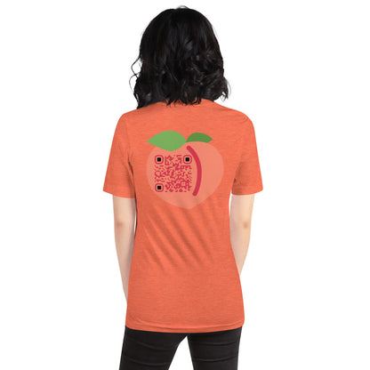 Peach Emoji Emoji Personalized QR Code Unisex T-Shirt-QR GEAR STORE