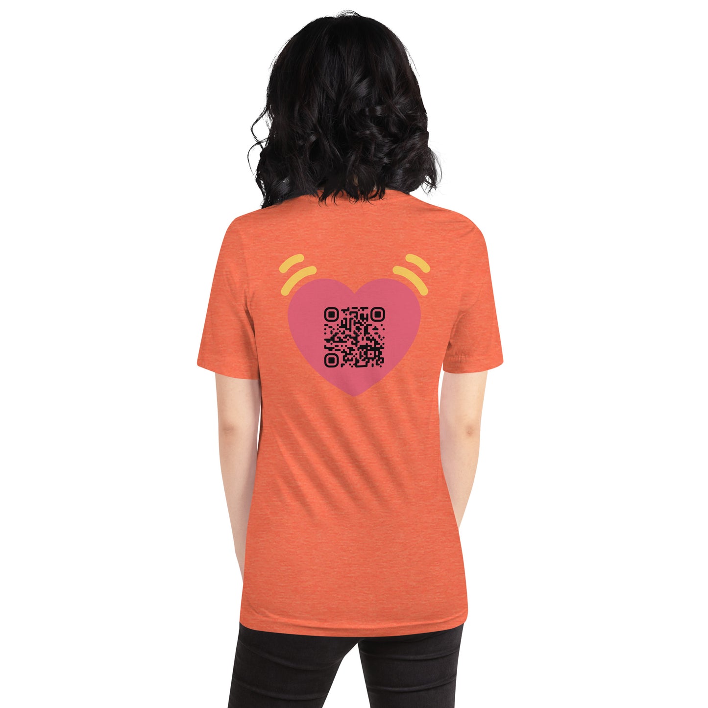 Pink Heart Emoji Personalized QR Code Unisex T-Shirt-QR GEAR STORE