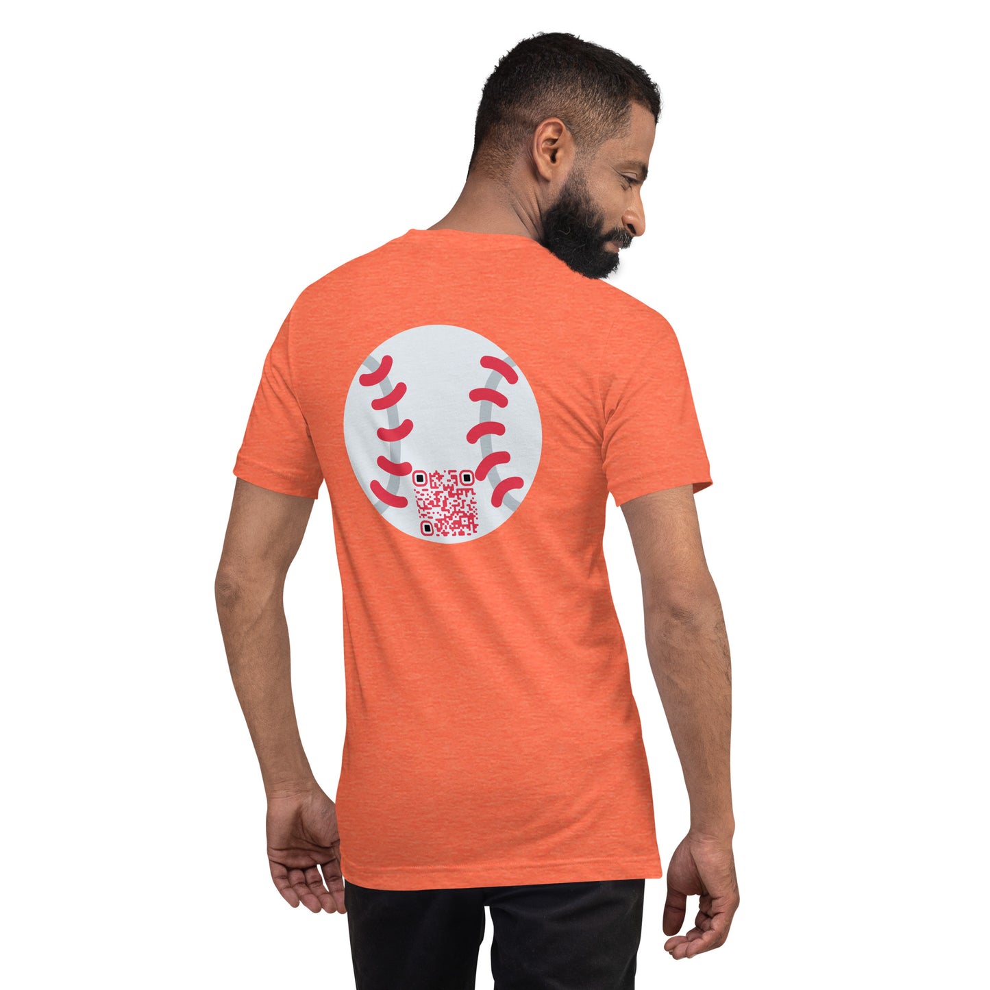 Baseball Emoji Personalized QR Code Unisex T-Shirt-QR GEAR STORE