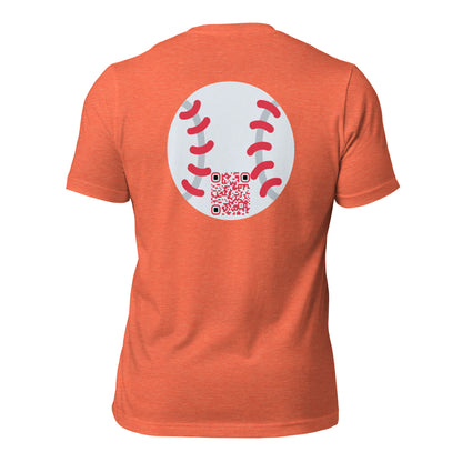 Baseball Emoji Personalized QR Code Unisex T-Shirt-QR GEAR STORE