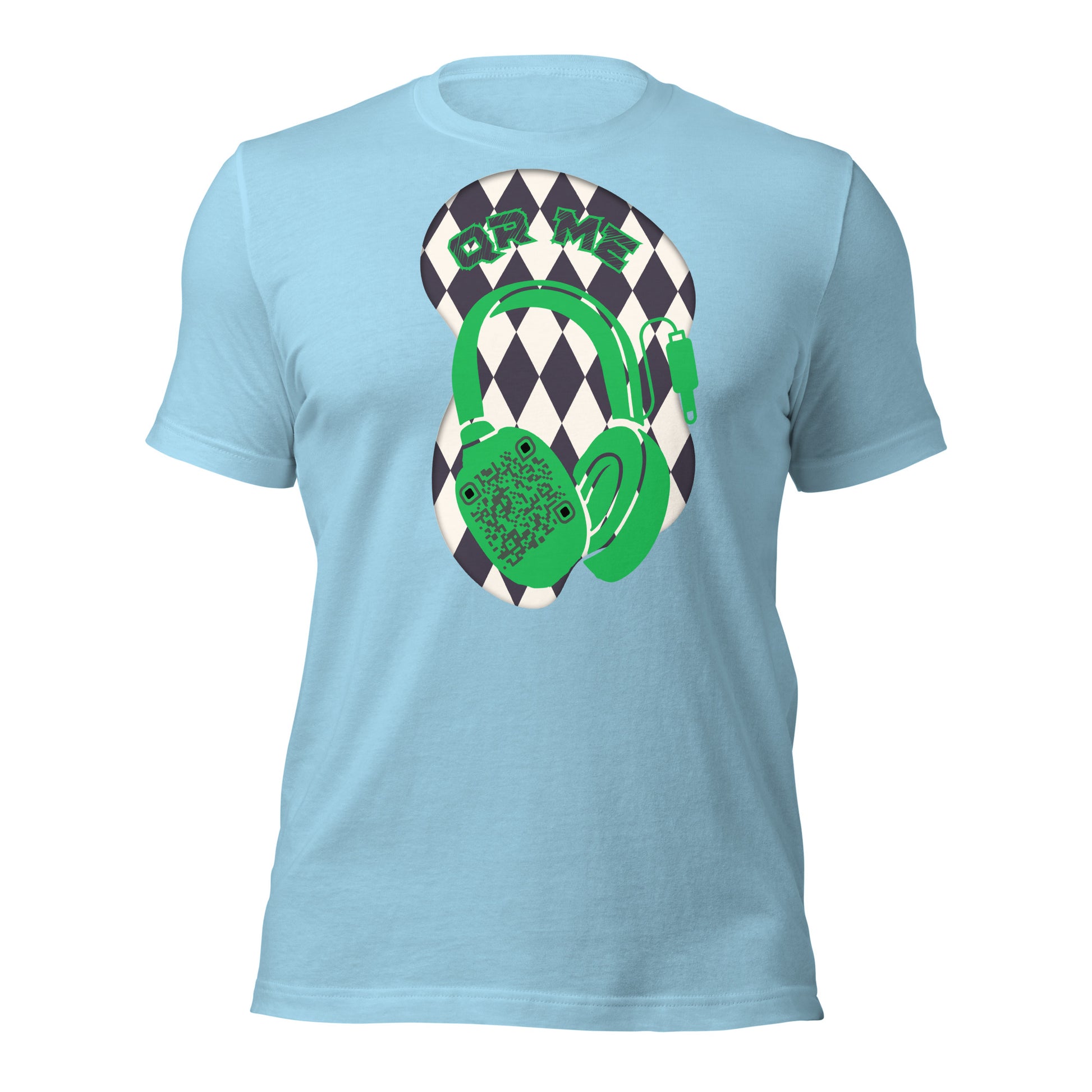 Harlequin QR Code T-Shirt – Share Your Tunes with Flair