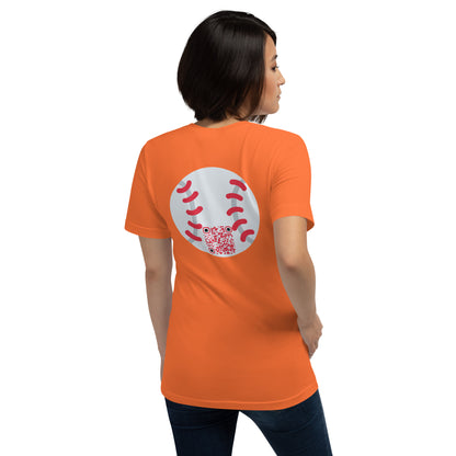 Baseball Emoji Personalized QR Code Unisex T-Shirt-Orange-QR GEAR STORE