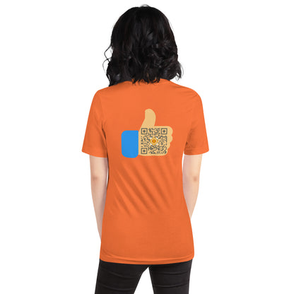 Social Influencer QR Code Unisex t-shirt-Orange-QR GEAR STORE