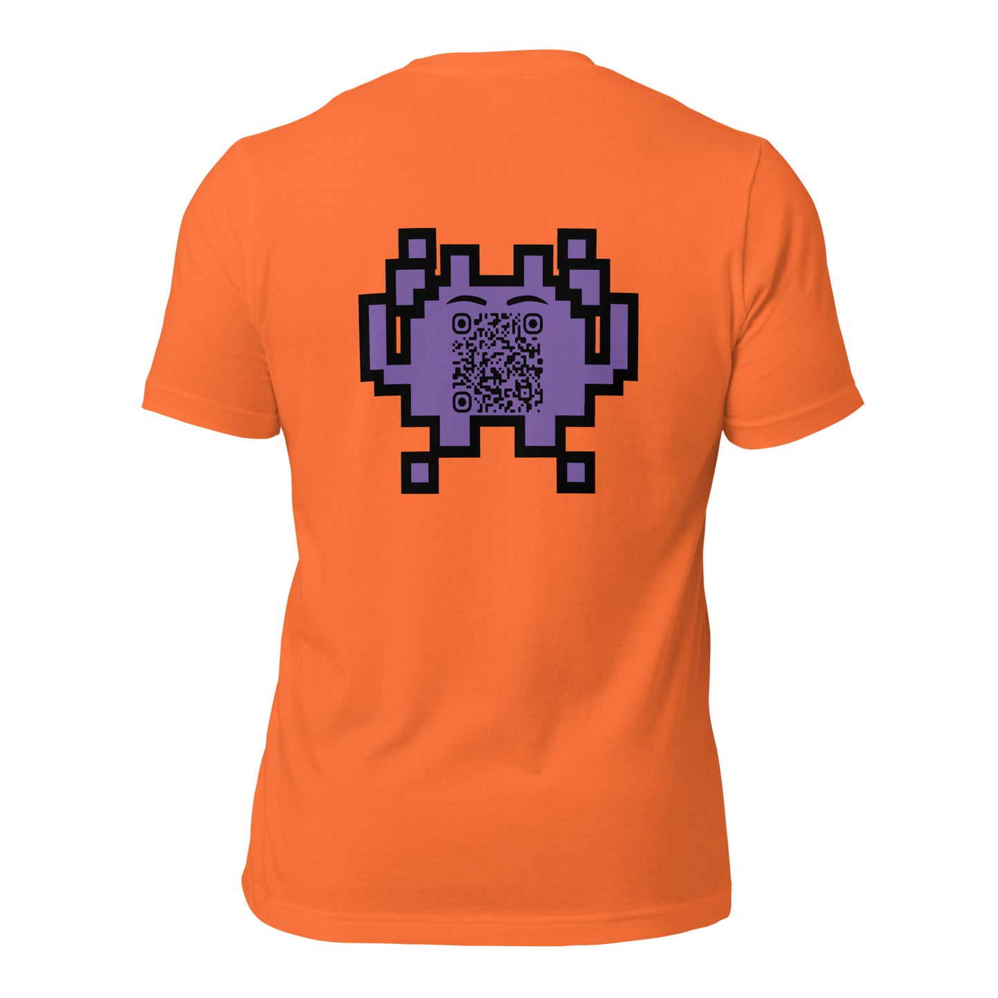 Alien Emoji Personalized QR Code Unisex T-Shirt-Orange-QR GEAR STORE