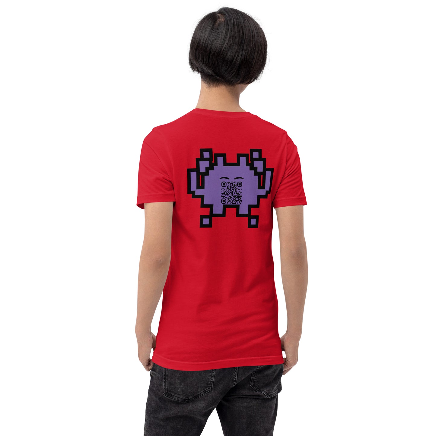 Alien Emoji Personalized QR Code Unisex T-Shirt