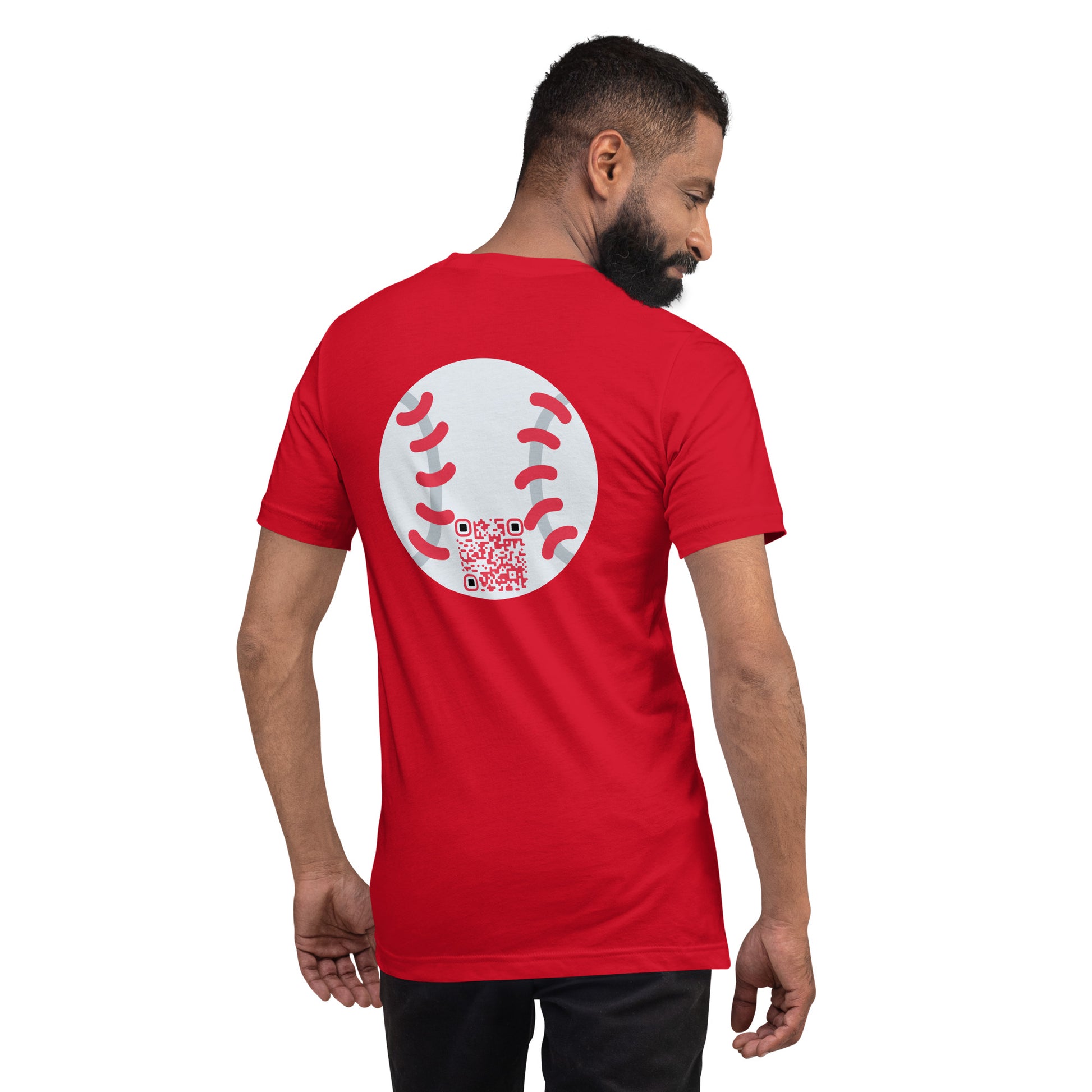 Baseball Emoji Personalized QR Code Unisex T-Shirt-QR GEAR STORE