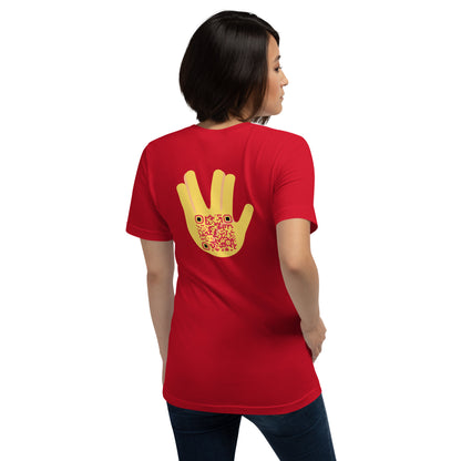 Vulcan Wave Emoji Personalized QR Code Unisex T-Shirt-Red-QR GEAR STORE