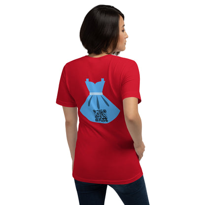 Dress Emoji Personalized QR Code Unisex T-Shirt-Red-QR GEAR STORE