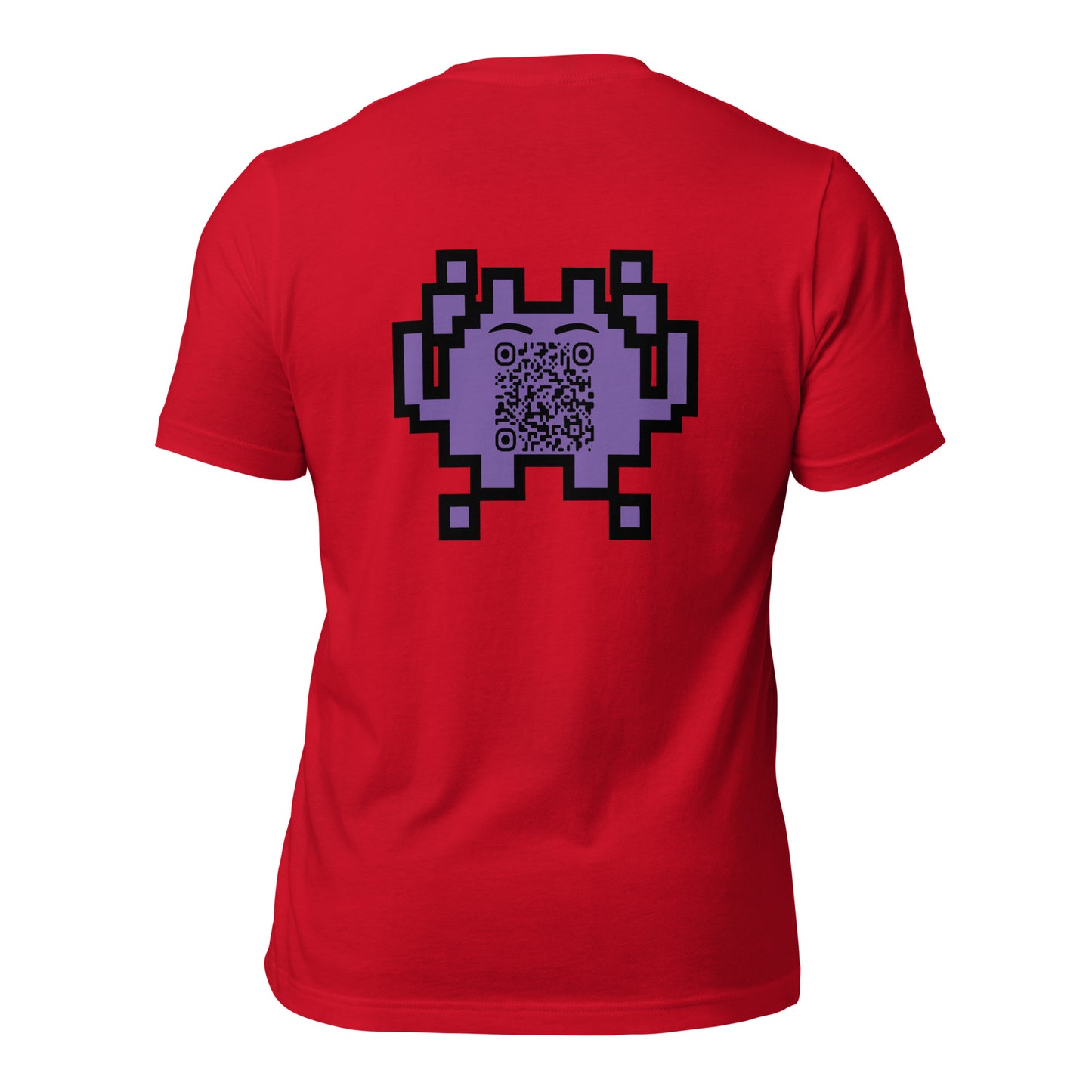 Alien Emoji Personalized QR Code Unisex T-Shirt-Red-QR GEAR STORE