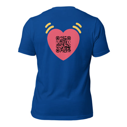 Pink Heart Emoji Personalized QR Code Unisex T-Shirt-QR GEAR STORE