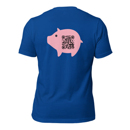 Cute Pig Emoji Personalized QR Code Unisex T-Shirt-QR GEAR STORE