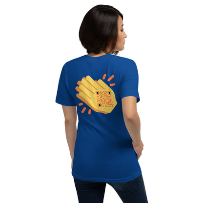 Wave Emoji Personalized QR Code Unisex T-Shirt-True Royal-QR GEAR STORE