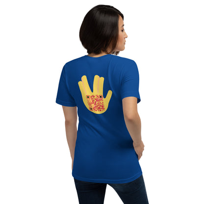 Vulcan Wave Emoji Personalized QR Code Unisex T-Shirt-True Royal-QR GEAR STORE