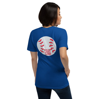 Baseball Emoji Personalized QR Code Unisex T-Shirt-True Royal-QR GEAR STORE