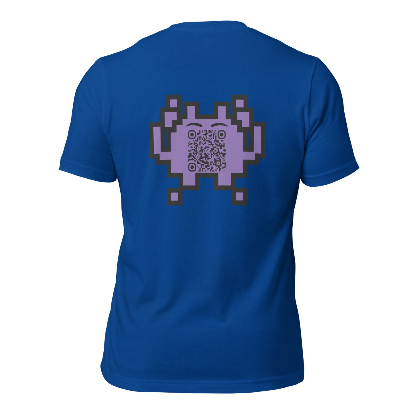 Alien Emoji Personalized QR Code Unisex T-Shirt-True Royal-QR GEAR STORE