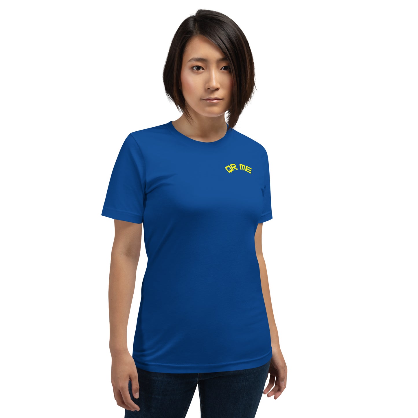 Wave Emoji Personalized QR Code Unisex T-Shirt-QR GEAR STORE