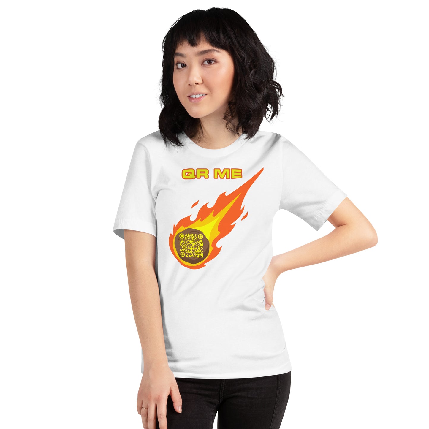 Galactic Gear: Personalized QR Code Unisex T-Shirt